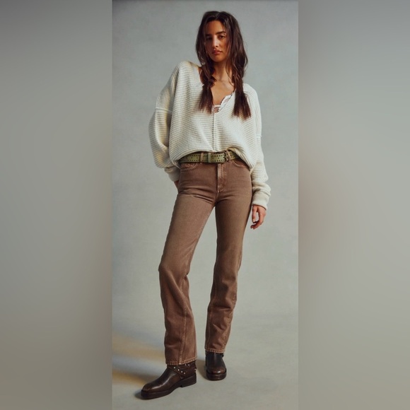 We The Free Denim - We The Free Xena High Rise Slim Straight Women's Jeans in Brown